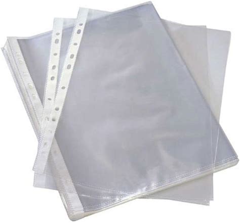 clear plastic punched pockets.